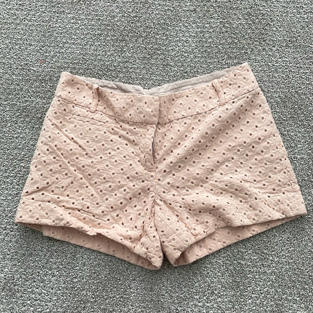 Loft Eyelet Shorts in soft pink color